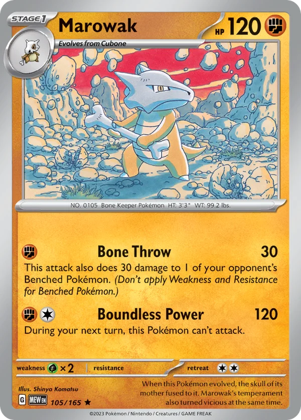 Marowak – 105/165 – Rare – Holo Foil