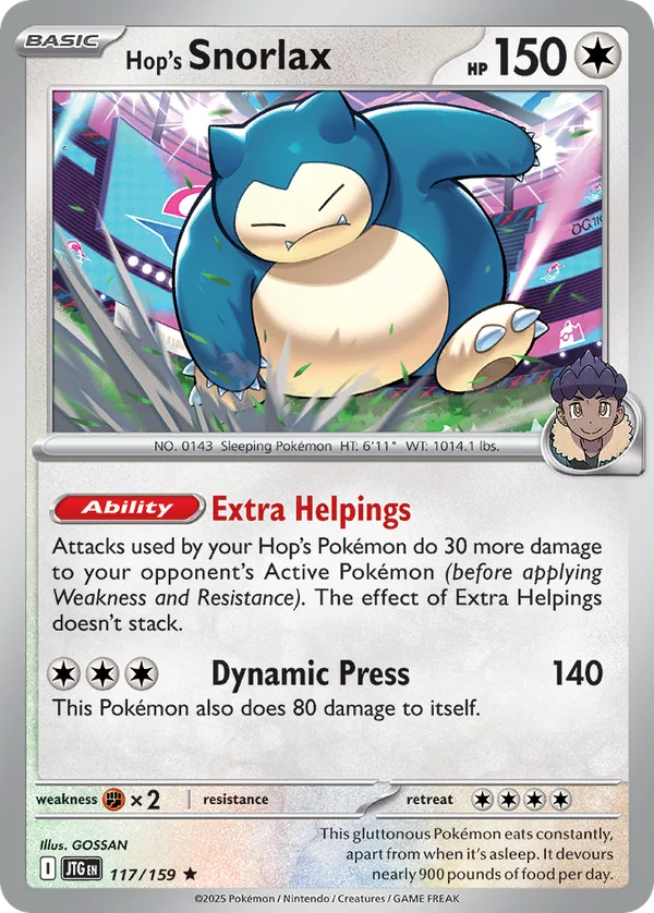 Hop's Snorlax – 117/159 – Rare – Holo Foil