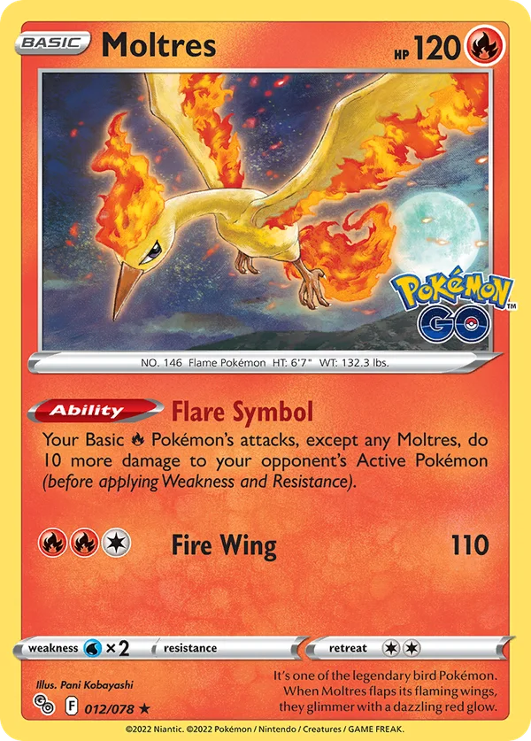 Moltres – 012/078 – Rare Holo – Holo Foil
