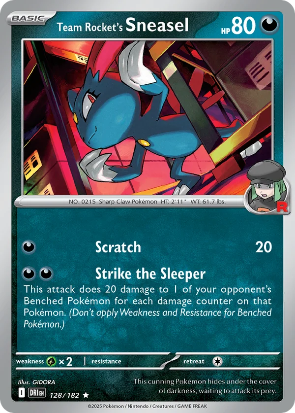 Team Rocket's Sneasel – 128/182 – Rare – Holo Foil