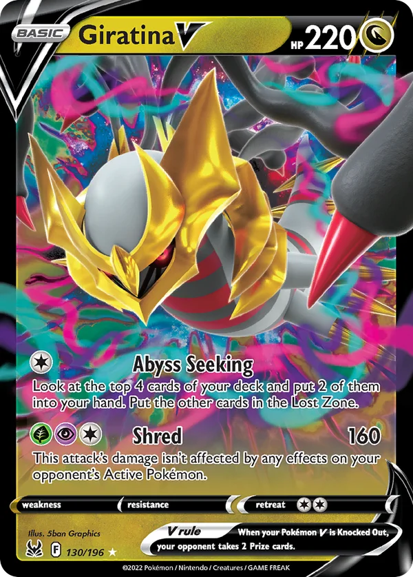 Giratina V – 130/196 – Rare Holo V