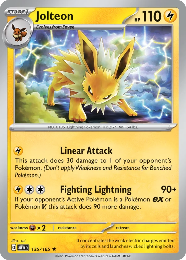 Jolteon – 135/165 – Rare – Holo Foil