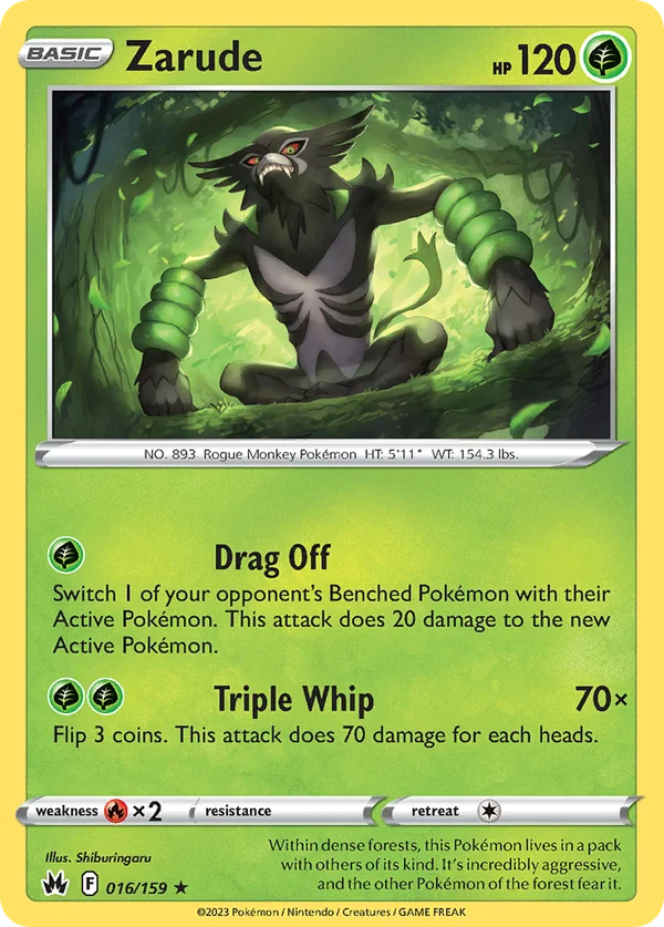 Zarude – 016/159 – Rare Holo – Holo Foil