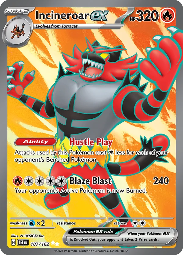 Incineroar ex – 187/162 – Ultra Rare