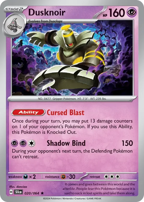 Dusknoir – 020/064 – Rare – Holo Foil