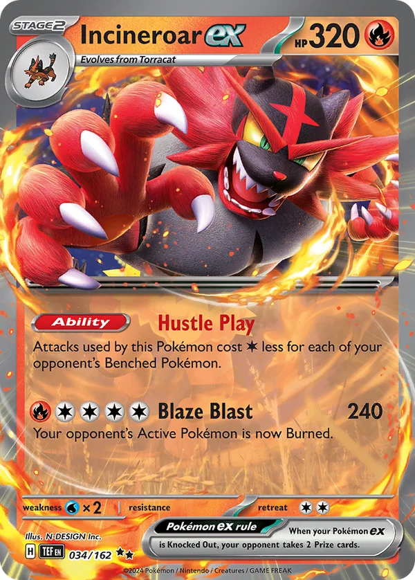 Incineroar ex – 034/162 – Double Rare