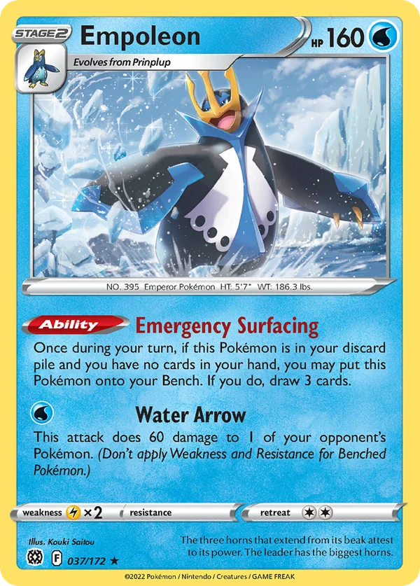 Empoleon – 037/172 – Rare Holo – Holo Foil