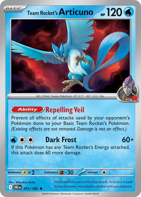 Team Rocket's Articuno – 051/182 – Rare – Holo Foil