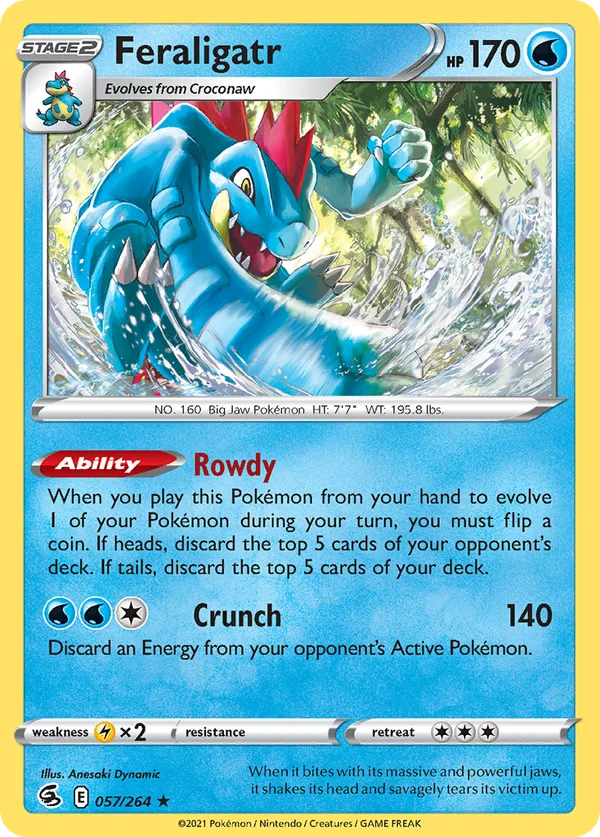 Feraligatr – 057/264 – Rare Holo – Holo Foil
