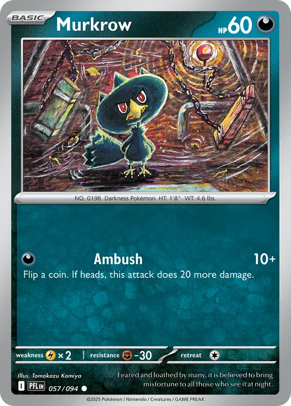 Murkrow – 057/094 – Common – Reverse Holo
