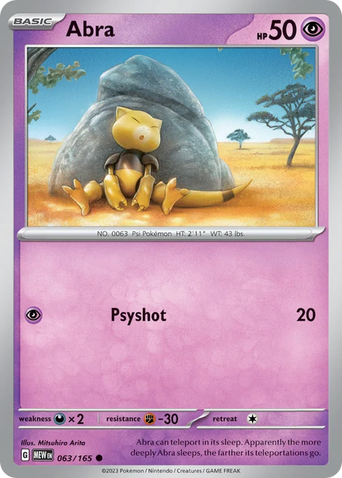 Abra – 063/165 – Common – Holo Foil