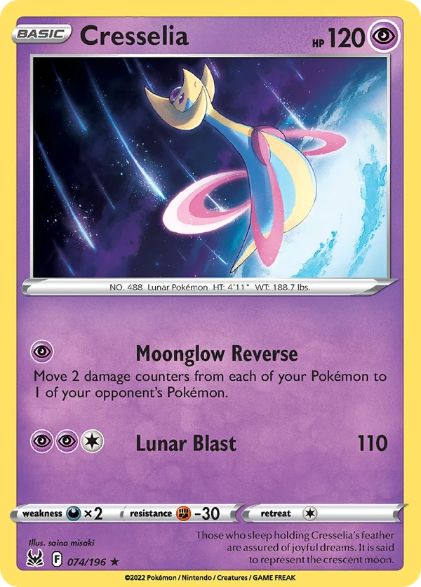 Cresselia – 074/196 – Rare Holo – Holo Foil