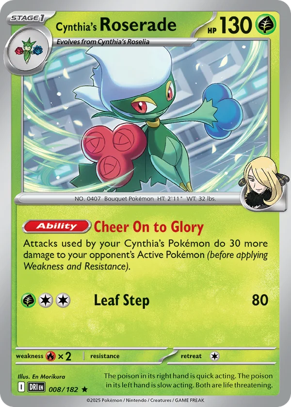 Cynthia's Roserade – 008/182 – Rare – Holo Foil