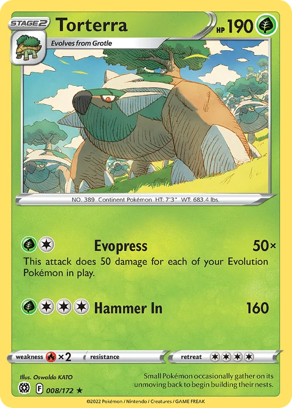 Torterra – 008/172 – Rare Holo – Holo Foil