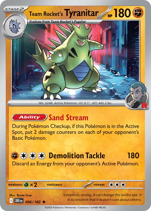 Team Rocket's Tyranitar – 096/182 – Rare – Holo Foil