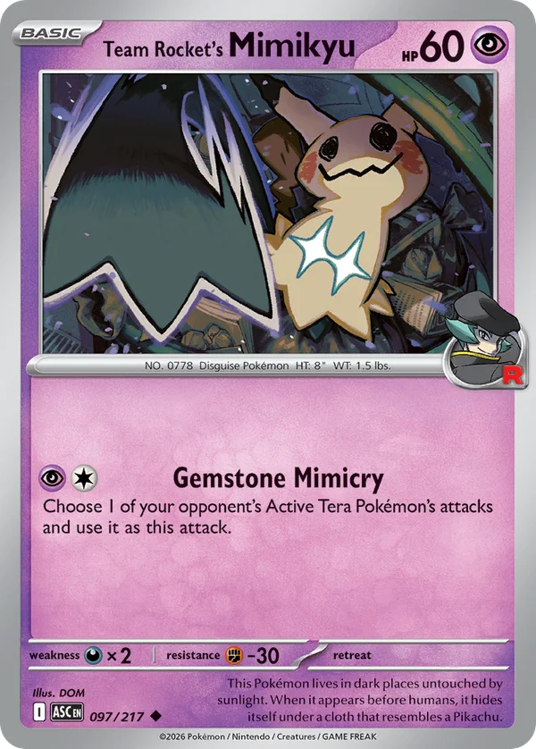 Team Rocket's Mimikyu – 097/217 – Uncommon – Normal