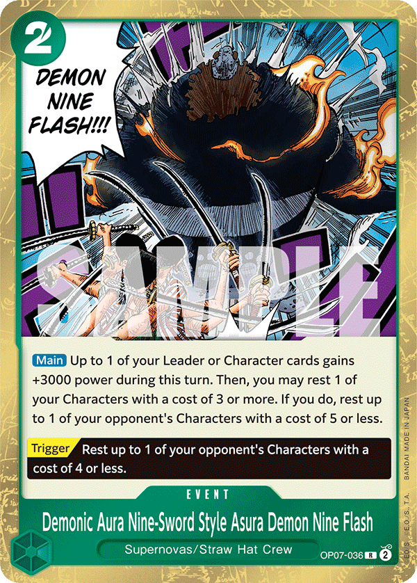 Demonic Aura Nine-Sword Style Asura Demon Nine Flash – OP07-036 – R