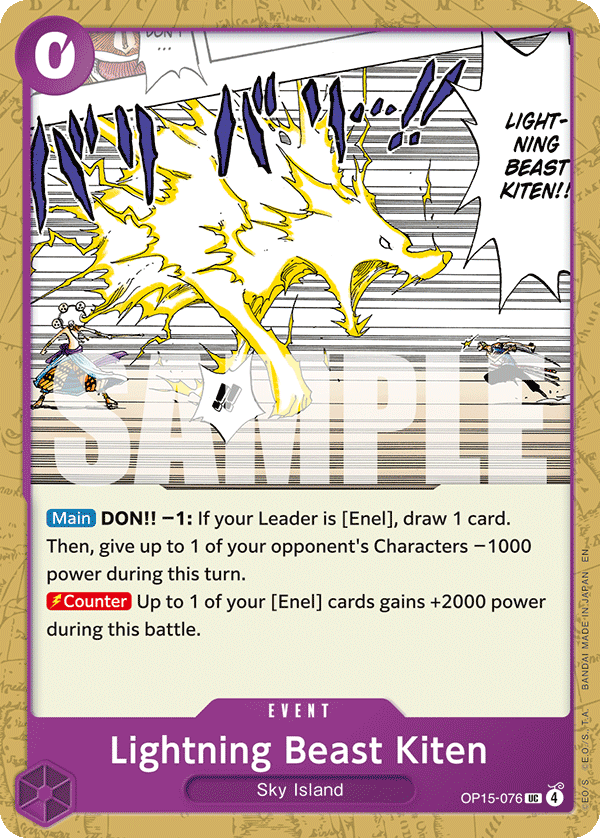 Lightning Beast Kiten – OP15-076 – UC