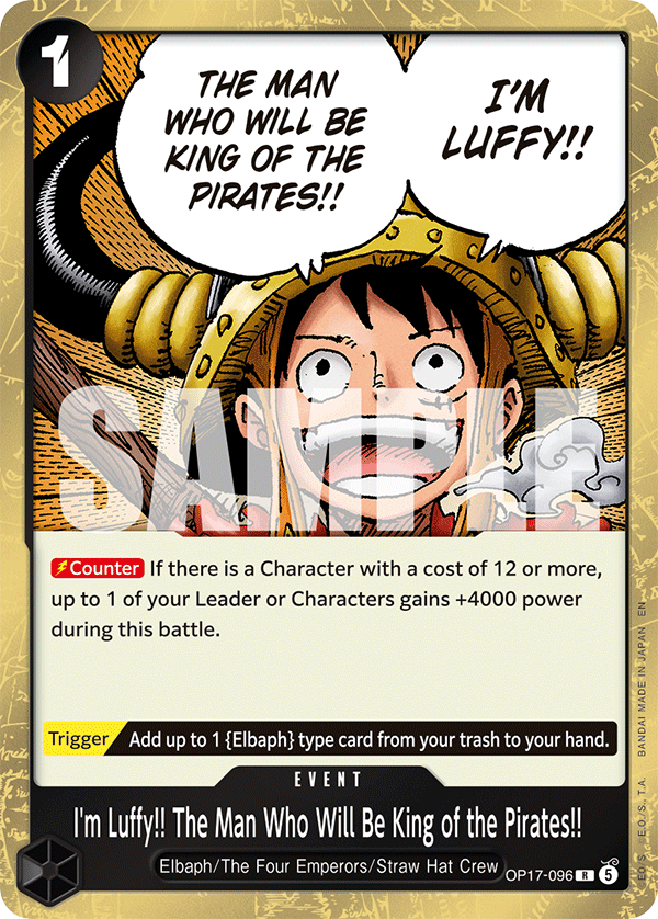 I'm Luffy!! The Man Who Will Be King of the Pirates!! – OP17-096 – R