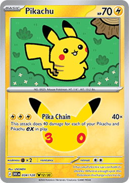 Pikachu – 034/128 – Pikachu Rare